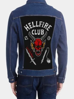 Asal Vision Denim Jackets | Stranger Things Hellfire Club Denim Jacket Blue