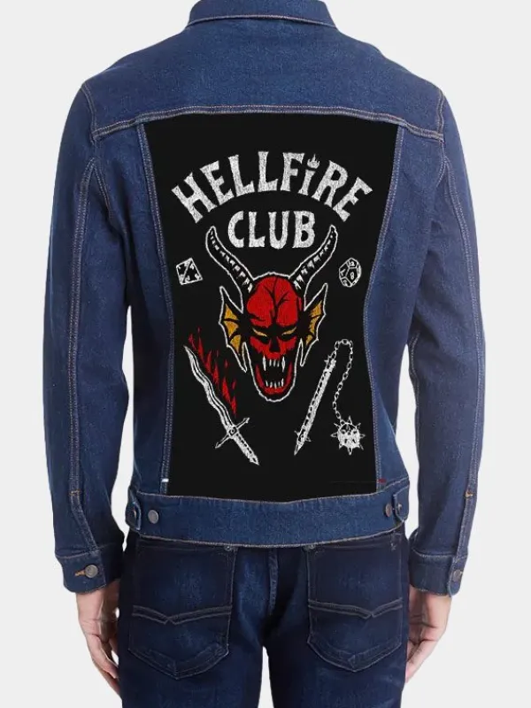 Asal Vision Denim Jackets | Stranger Things Hellfire Club Denim Jacket Blue