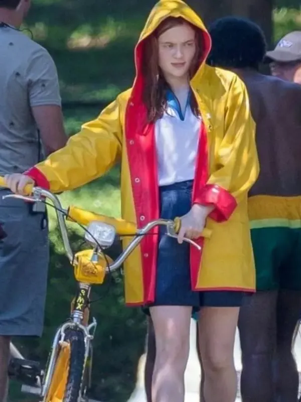 Asal Vision Women Coats | Stranger Things Max Mayfield Yellow Coat Yellow And Red