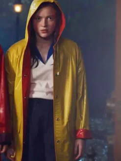 Asal Vision Women Coats | Stranger Things Max Mayfield Yellow Coat Yellow And Red
