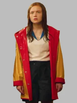 Asal Vision Women Coats | Stranger Things Max Mayfield Yellow Coat Yellow And Red