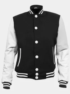 Asal Vision Varsity Jackets | Stylish Black Varsity Bomber Jacket For Men’s Black & White