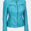 Asal Vision Blue Jackets | Biker Jackets | Stylish Blue Jacket For Womens Sky Blue