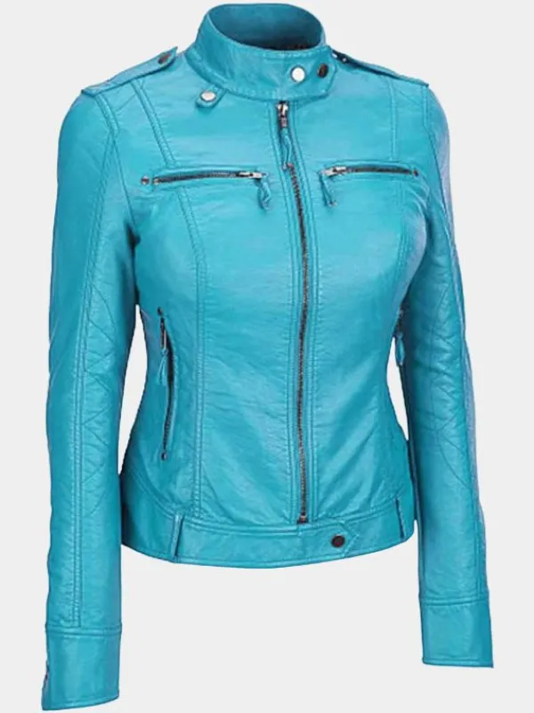 Asal Vision Blue Jackets | Biker Jackets | Stylish Blue Jacket For Womens Sky Blue