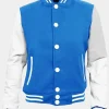 Asal Vision Varsity Jackets | Stylish Blue Varsity Bomber Jacket For Men’s Blue & White