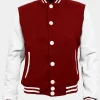 Asal Vision Varsity Jackets | Stylish Maroon Varsity Bomber Jacket For Men’s Maroon & White
