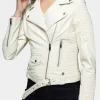 Asal Vision Biker Jackets | Leather Jackets | Stylish Padded Leather Biker Jacket For Women’s White