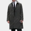 Asal Vision Men Coats | Succession Season 4 Kendall Roy Trench Coat Gray