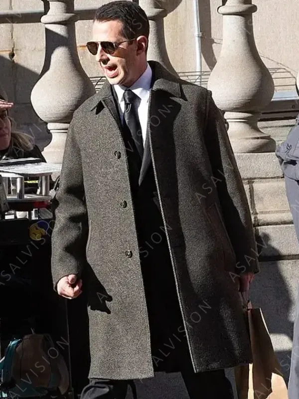 Asal Vision Men Coats | Succession Season 4 Kendall Roy Trench Coat Gray