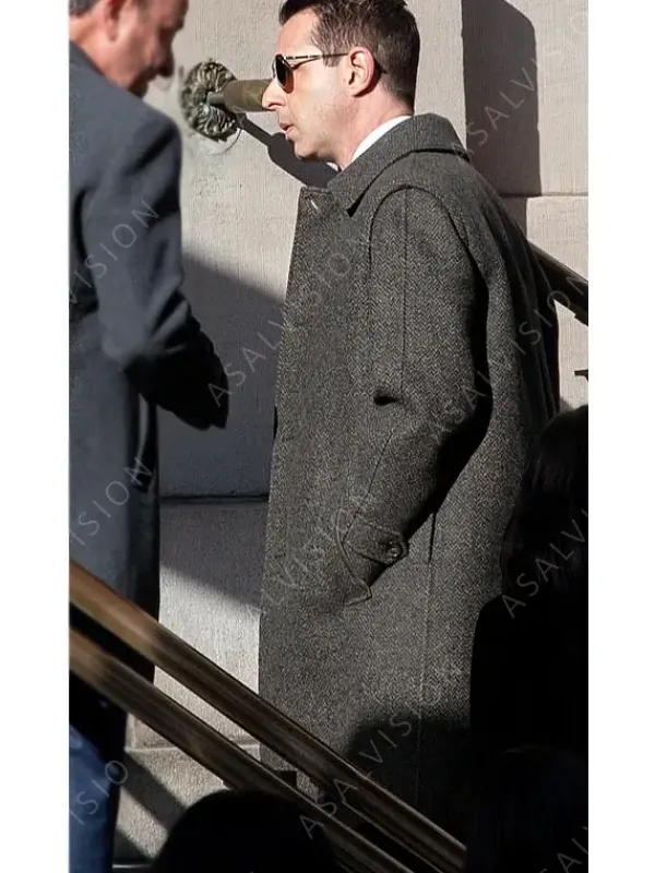 Asal Vision Men Coats | Succession Season 4 Kendall Roy Trench Coat Gray