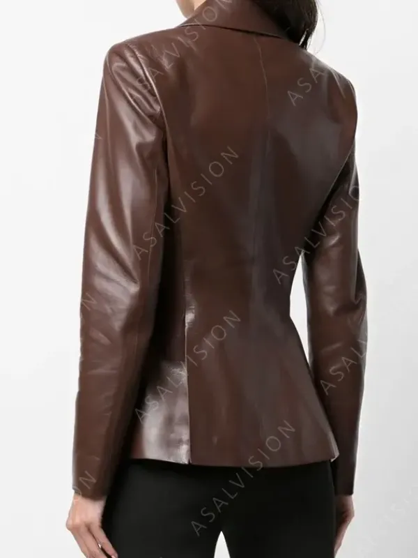 Asal Vision Blazers | Succession Season 4 Shiv Roy Leather Blazer Brown