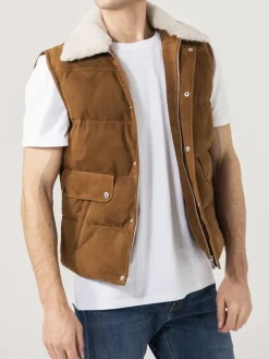 Asal Vision Vests | Suede Leather Vest For Men’s Brown