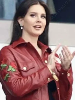 Asal Vision Leather Jackets | Super Bowl Lana Del Rey Leather Jacket Red