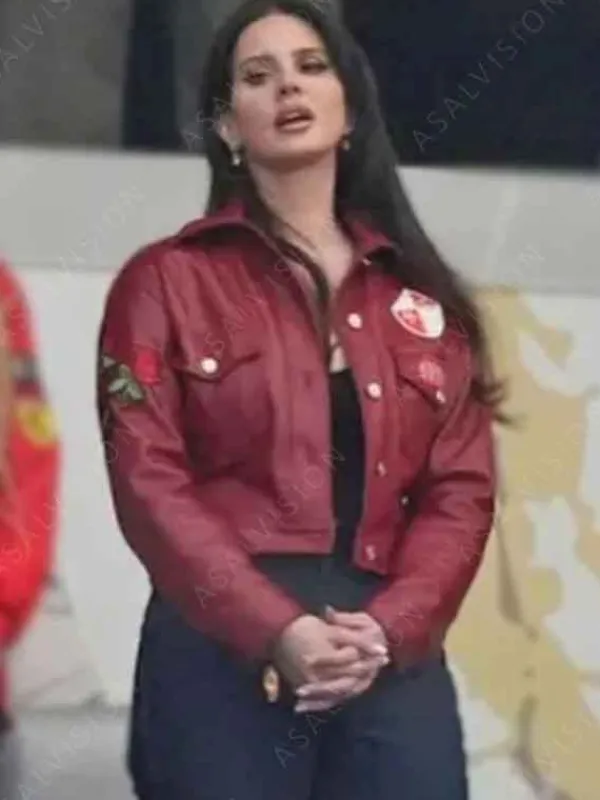 Asal Vision Leather Jackets | Super Bowl Lana Del Rey Leather Jacket Red