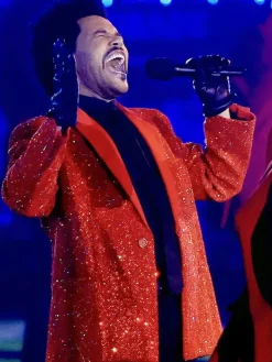 Asal Vision Blazers | Super Bowl The Weeknd Sequin Blazer Red