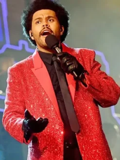 Asal Vision Blazers | Super Bowl The Weeknd Sequin Blazer Red