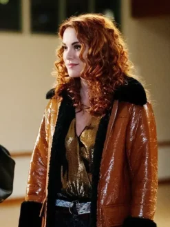 Asal Vision Women Coats | Supernatural Season 15 Anael Shearling Leather Coat Brown