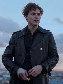 Asal Vision Men Coats | Supersex Young Rocco Leather Trench Coat Black