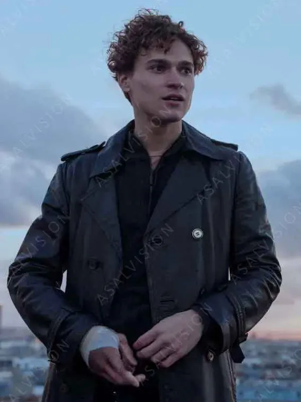 Asal Vision Men Coats | Supersex Young Rocco Leather Trench Coat Black
