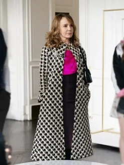 Asal Vision Women Coats | Sylvie Grateau Emily In Paris Checked Trench Coat Black & White