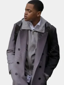 Asal Vision Men Coats | Tariq St. Patrick Power Book II Ghost Season 3 Trench Coat Grey