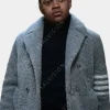 Asal Vision Men Coats | Tariq St. Patrick Power Book II Ghost Season 3 Shearling Coat Grey