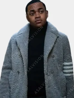 Asal Vision Men Coats | Tariq St. Patrick Power Book II Ghost Season 3 Shearling Coat Grey