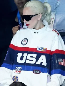 Asal Vision Cotton Jackets | Team USA Lady Gaga Paris Olympics 2024 Jacket White