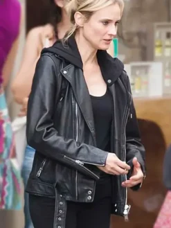 Asal Vision Leather Jackets | The 355 Jessica Chastain Biker Leather Jacket Black