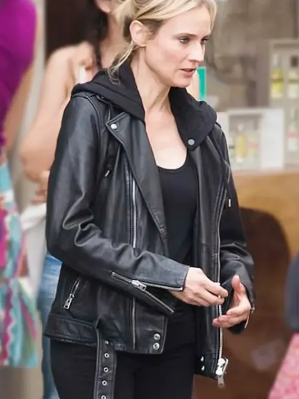 Asal Vision Leather Jackets | The 355 Jessica Chastain Biker Leather Jacket Black
