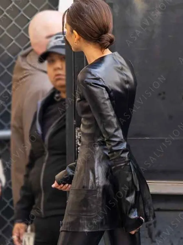 Asal Vision Women Coats | Leather Jackets | The Attico SS24 Zendaya Leather Jacket Black