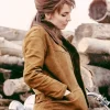 Asal Vision Leather Jackets | The Bikeriders Jodie Comer Suede Leather Jacket Brown
