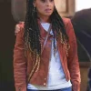 Asal Vision Leather Jackets | The Company You Keep 2023 Essence Atkins Suede Jacket