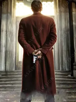 Asal Vision Men Coats | The Continental 2023 Winston Scott Trench Coat Maroon