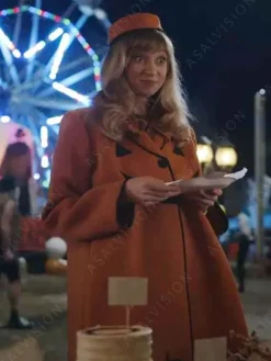Asal Vision Women Coats | The Curse of Bridge Hollow Nia Vardalos Halloween Pumpkin Coat Orange