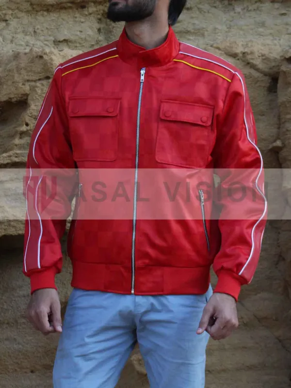 Asal Vision Cotton Jackets | The Fall Guy Ryan Gosling Red Jacket Red With Checkered Design