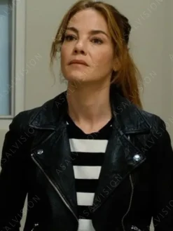 Asal Vision Leather Jackets | The Family Plan 2023 Michelle Monaghan Leather Jacket Black