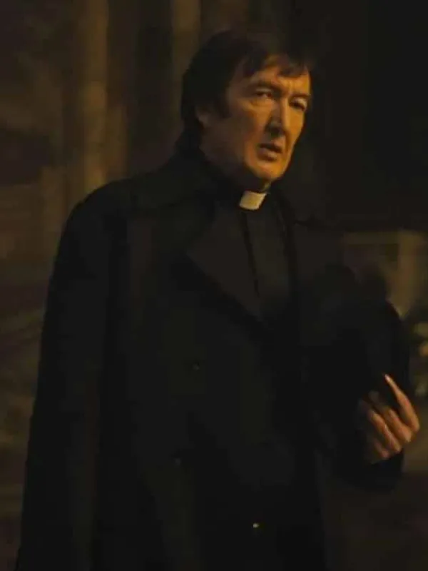 Asal Vision Men Coats | The First Omen 2024 Father Brennan Trench Coat Black