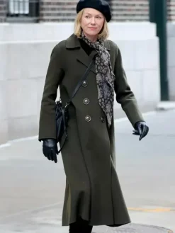 Asal Vision Women Coats | The Friend 2024 Naomi Watts Wool Trench Coat Olive Green