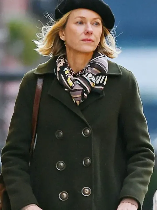 Asal Vision Women Coats | The Friend 2024 Naomi Watts Wool Trench Coat Olive Green