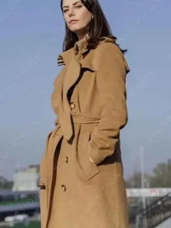 Asal Vision Women Coats | The Gentlemen 2024 Susie Glass Trench Wool Coat Light Brown