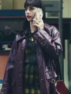 Asal Vision Women Coats | The Gentlemen Susie Glass Trench Leather Coat Burgundy