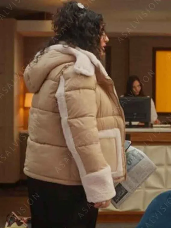 Asal Vision Puffer Jackets | The Girls On The Bus 2024 Natasha Behnam Puffer Jacket Beige