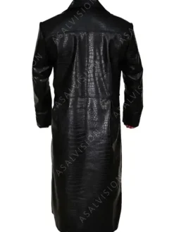 Asal Vision Men Coats | The Matrix Morpheus Alligator Leather Trench Coat Black