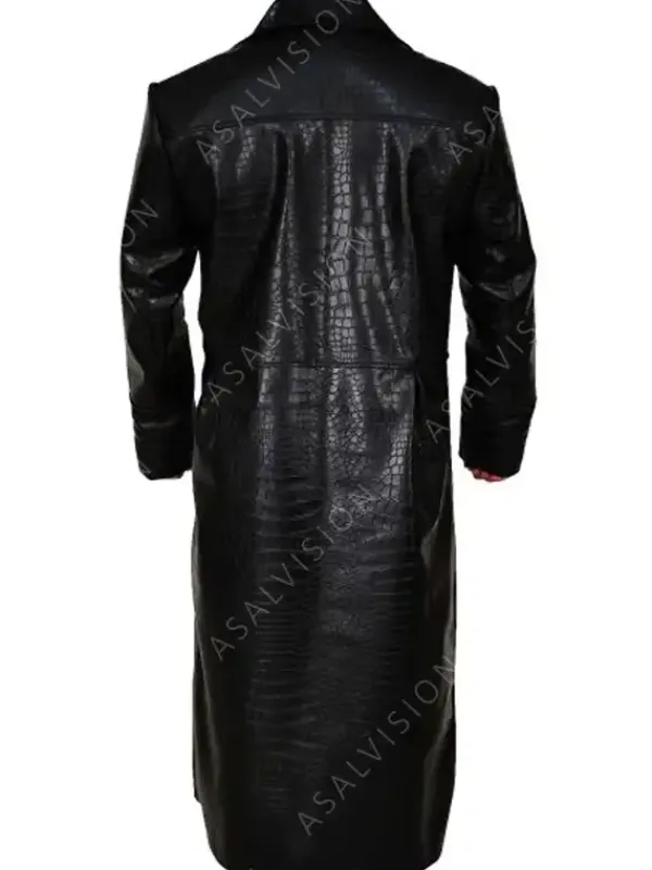Asal Vision Men Coats | The Matrix Morpheus Alligator Leather Trench Coat Black