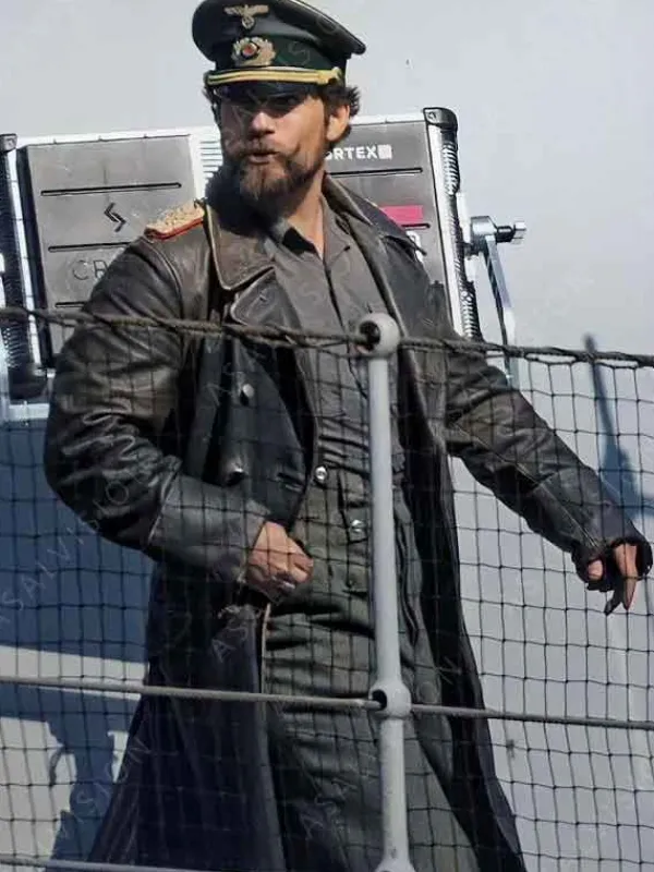 Asal Vision Men Coats | The Ministry of Ungentlemanly Warfare Henry Cavill Leather Coat Black