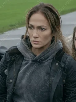 Asal Vision Cotton Jackets | The Mother 2023 Jennifer Lopez Jacket Black