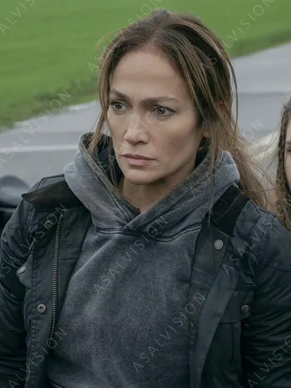 Asal Vision Cotton Jackets | The Mother 2023 Jennifer Lopez Jacket Black