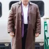Asal Vision Men Coats | The Penguin Oswald Cobblepot Leather Trench Coat Brown