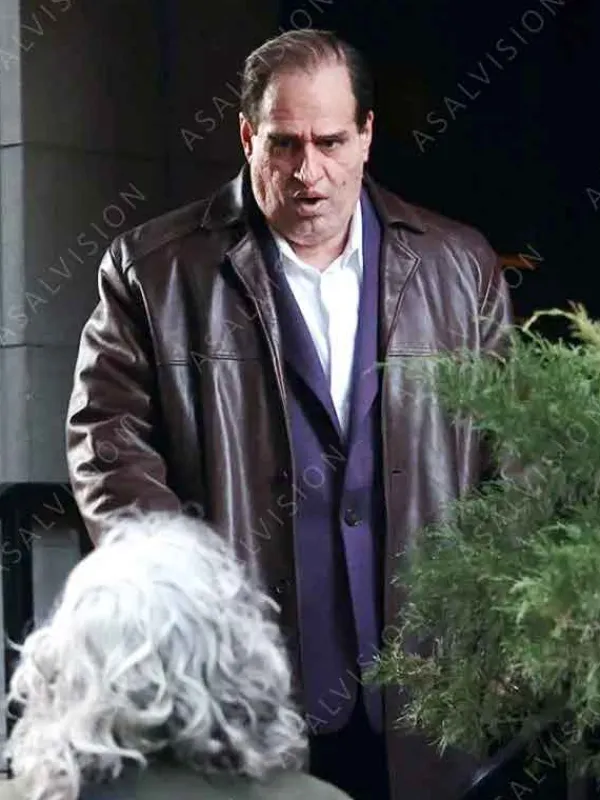 Asal Vision Men Coats | The Penguin Oswald Cobblepot Leather Trench Coat Brown